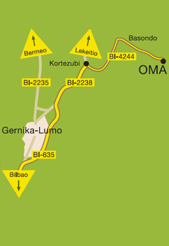 Map showing location of the painted forest of Oma