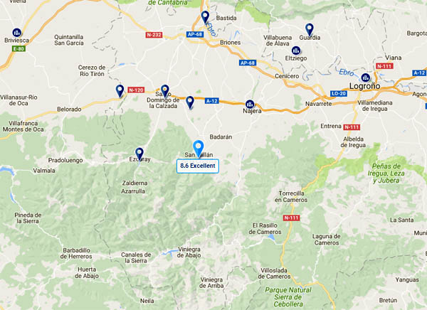 Map to Hosteria del Monasterio de San Millan