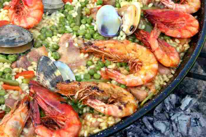 Seafood paella in Benicarlo, Costa del Azahar, Spain