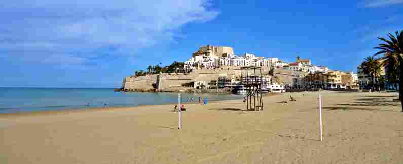 Beach in Peñíscola, Costa del Azahar, Valencia, Spain